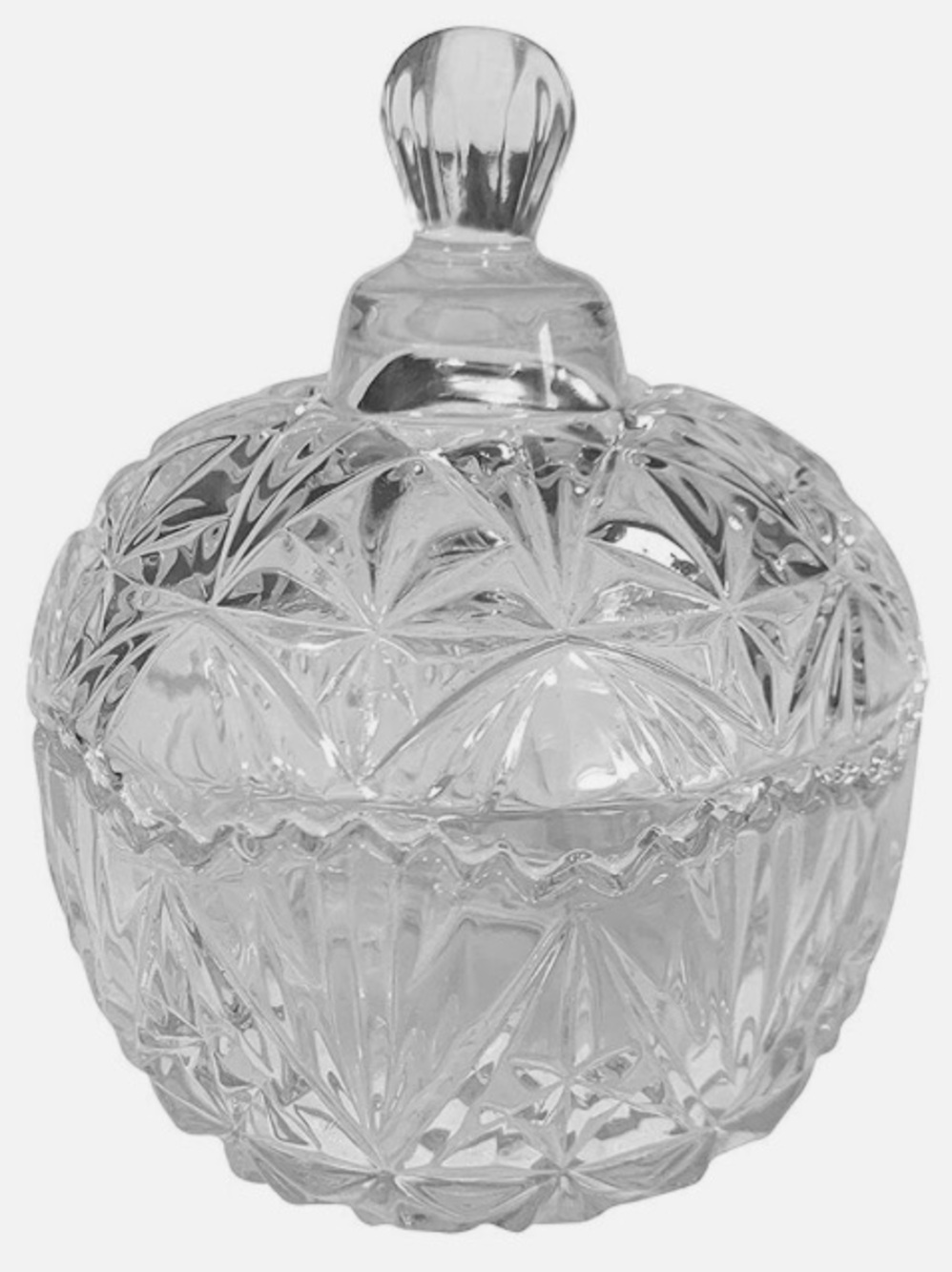 Green Apple Clear Glass Decorative Candy Jar with Lid